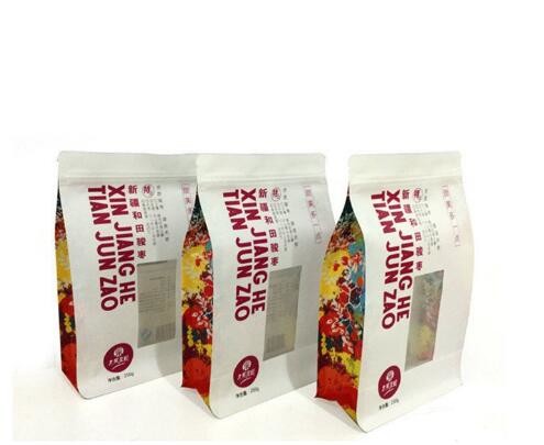 Food Grade Flat Bottom Clear Side Gusset Resealable Custom Printed Beef Jerky Packaging Bag With k