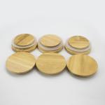 Reusable Wide Mouth Mason Jar Lids Natural Pine Wooden Glass Cover Coffee Cup
