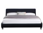 Modern Black Faux Leather Upholstered Bed Double Size For Bedroom