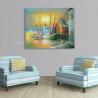 Buy cheap Sailling Boats Oil Painting Harbor , Modern Sunset Landscape Painting from wholesalers