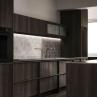 Buy cheap Custom Modern Skeleton Line Design Made Flat Wood Grain Finished Kitchen Cabinet Solid Wood Kitchen Cabinet from wholesalers