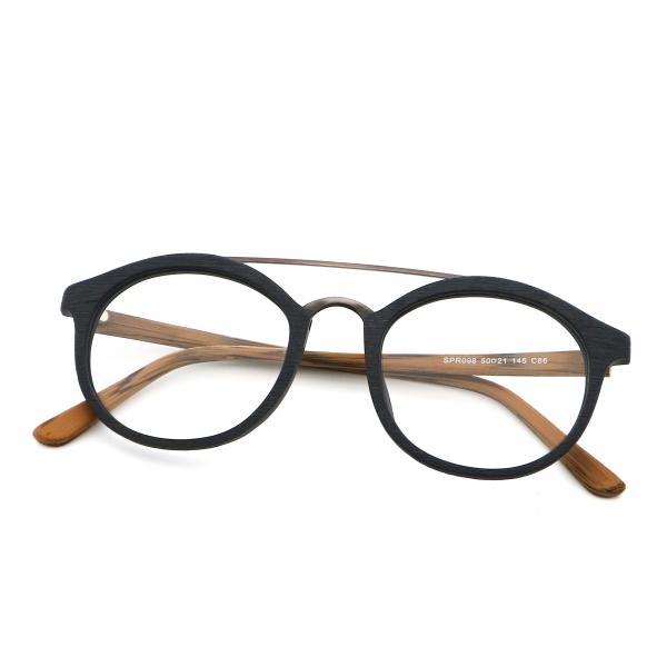 Buy cheap Elliptic Frame Stylish Wood Copy Acetate Glasses Frame MR 098.2 from wholesalers