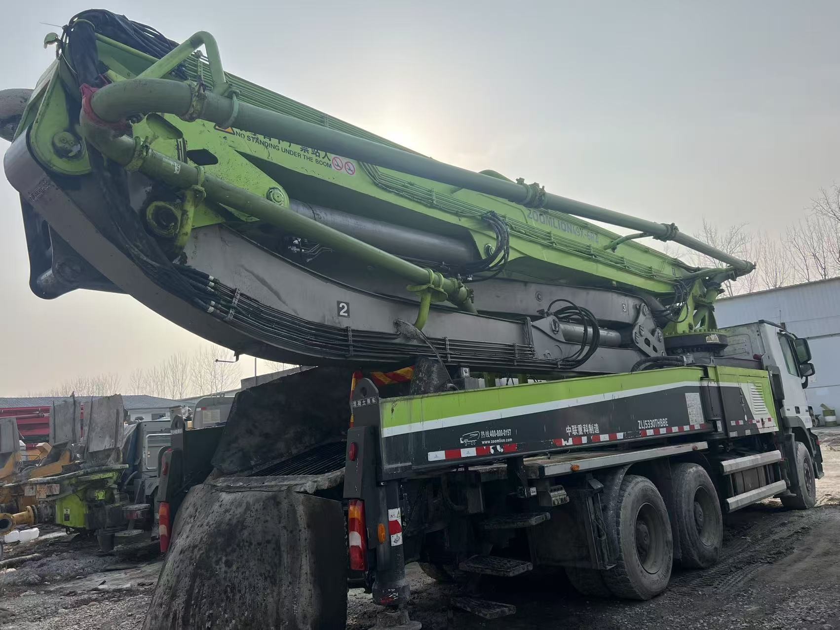 Used 2018 Mercedes-Benz Chassis 49m Concrete Pump Truck Semi-Dry Shotcrete Type Maximum Cloth Height 48.7M