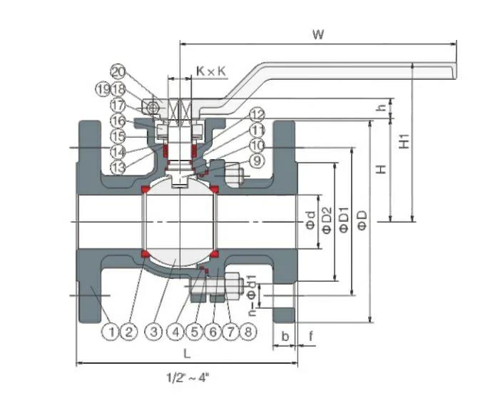 High Temperature Media 3PC Manual Flanged Ss Ball Valve with Floating Stainless Steel