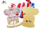 Dancing Medal In 3D Effect Colors Painting for Dancing Girl With Woven Ribbon