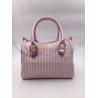 Buy cheap Round Type Design Travel Tote Bags For Women Pink Stripe Two Stylish PU Handle from wholesalers