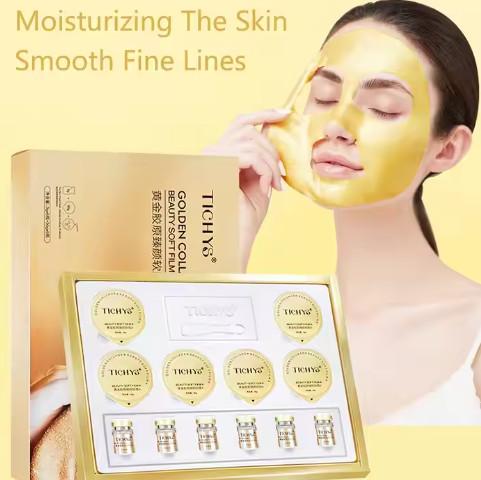 Buy cheap Gold Collagen Hydrogel Facial Mask Deep Anti-Aging Moisturizing Improves Wrinkles and Fine Lines Tighens Skin from wholesalers