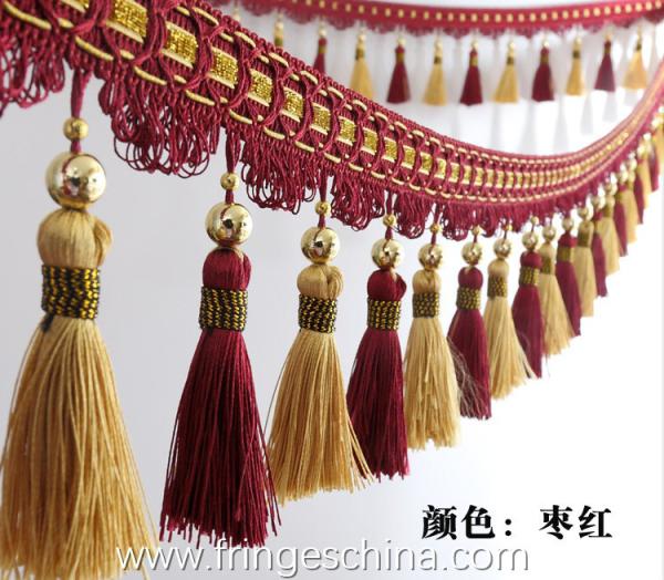 Handmade fashionable chain beads lace tassels fringes for curtain/sofa/pillow