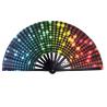 Buy cheap Top Quality Custom Logo Printing Rainbow Fabric Hand Fan from wholesalers
