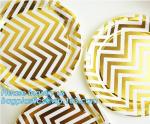 Party supplies, custom printing table rose gold paper biodegradable dinner