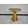 Buy cheap 40cm Modern Glass Surface Gilded Stainless Steel Coffee Table Luxury Frame from wholesalers
