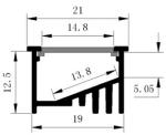 21*13mm Excellent Heat Dissipation Aluminum Channel Recessed LED Profile Bevel