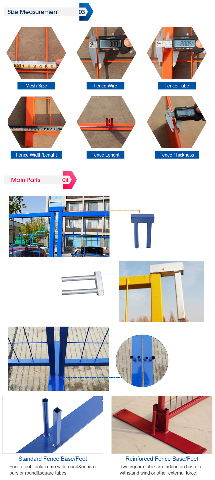 11ga 8ft Height Construction Site Fence Panels With Powder Coated