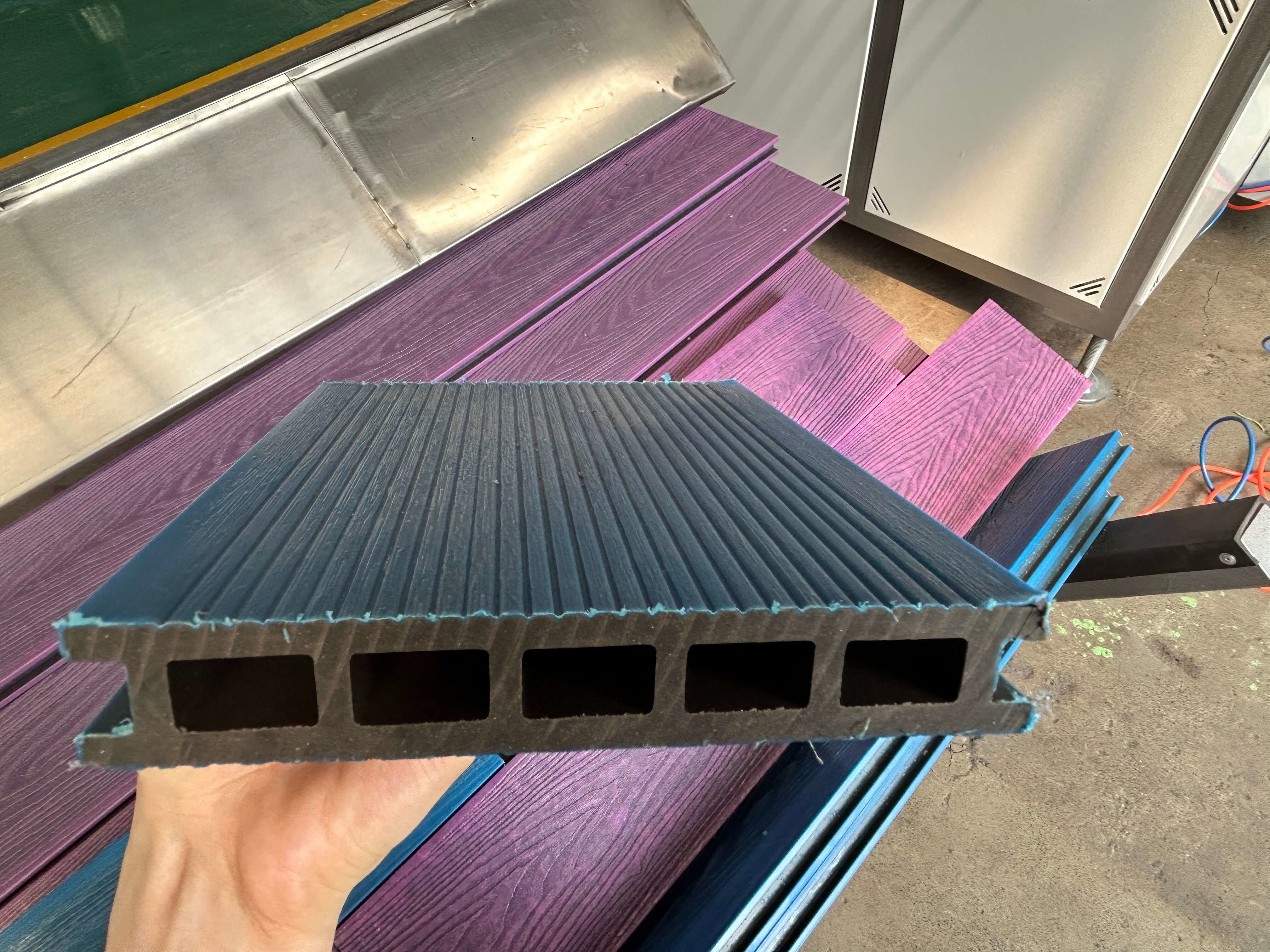 Co Outdoor Wpc Extrusion Line With 3D Embossing