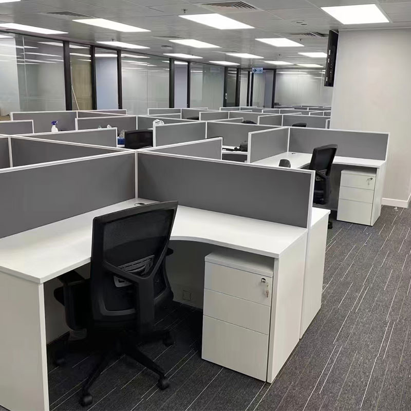 Grey Modular 2 4 6 Seat Office Workstation Cubicle For Staff