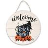 Buy cheap 2024 Halloween wooden door hangings New party scene decoration pieces Pumpkin black cat haunted house bat party scene decor from wholesalers