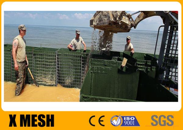 Buy cheap 4.0 / 5.0 Mm Hesco Flood Barriers For River And Sea Bank With Green Textiles from wholesalers