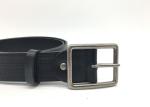 Black 3.8cm Mens Casual Leather Belt With Square Pin Buckle