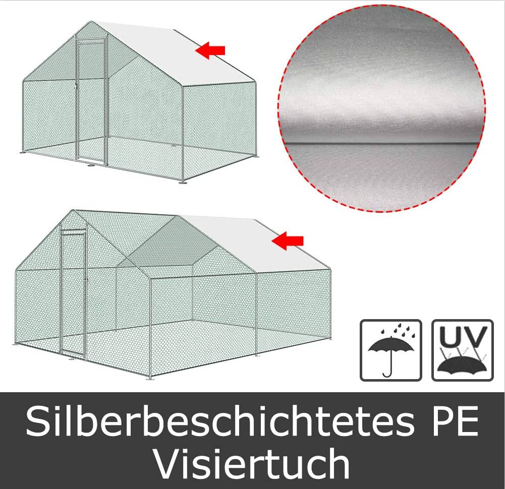 Sun Protection PE Coating 6.7x13ft Chicken Run Kennel