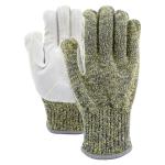 Anti Stabbing Aramid Fiber Gloves Anti Slip Top Layer Cowhide Leather Work
