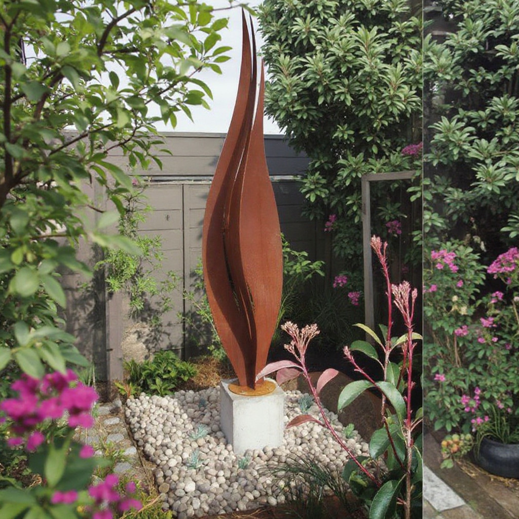 Rusty Weathering Metal Art Abstract Sculpture Modern Corten Steel Welding Technique