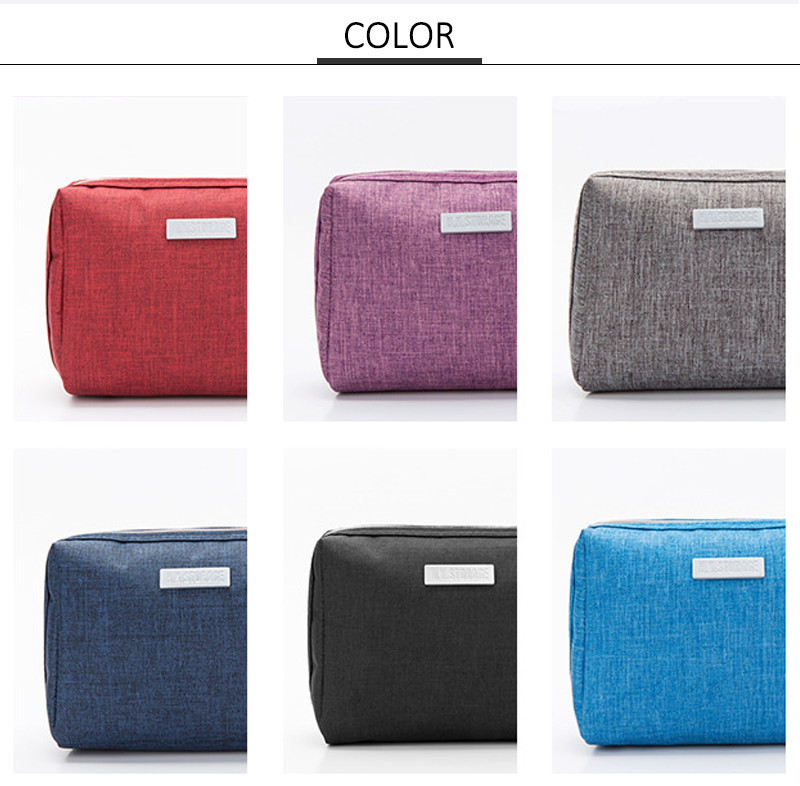 Women Foldable Blank Polyester Cosmetic Bag With Zipper