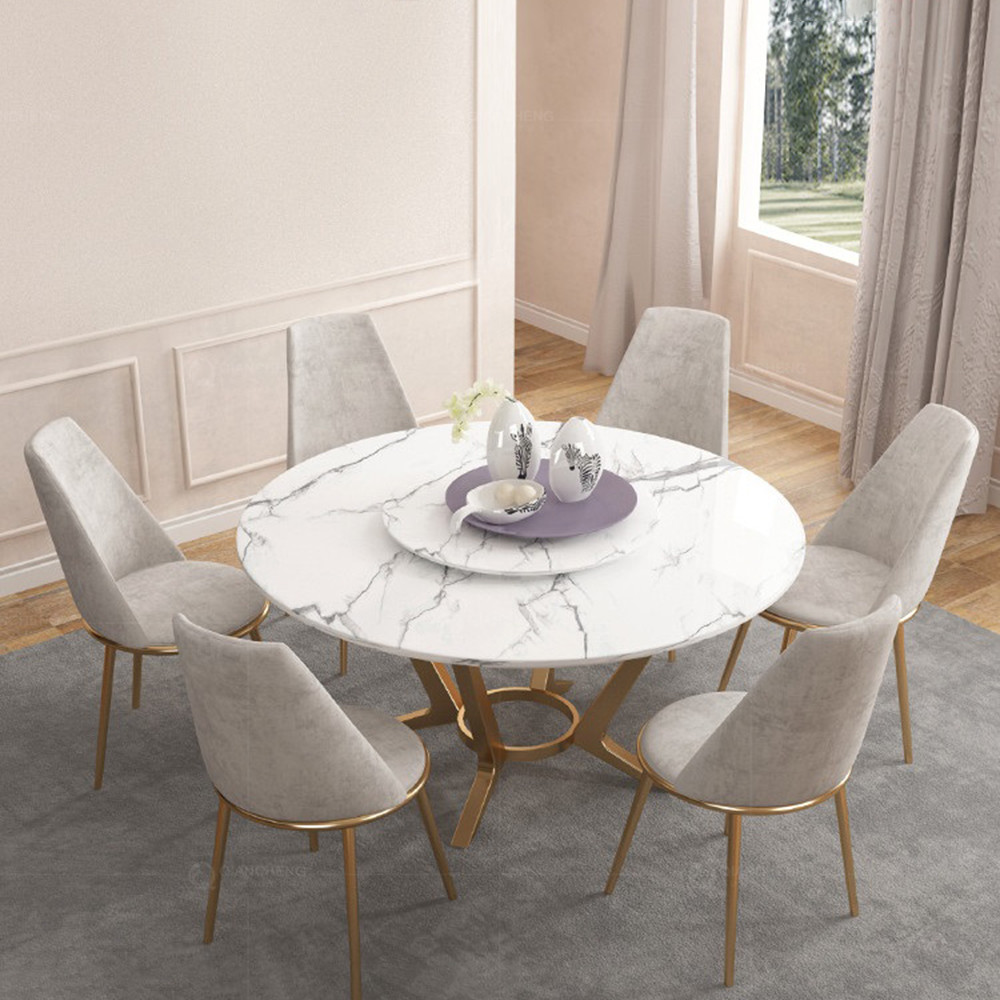 High quality customized color 6 seater luxury marble dining tables