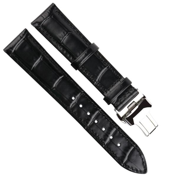Buy cheap CE Passed Leather Watch Strap Bands , 20mm Watch Strap With Butterfly Buckle from wholesalers