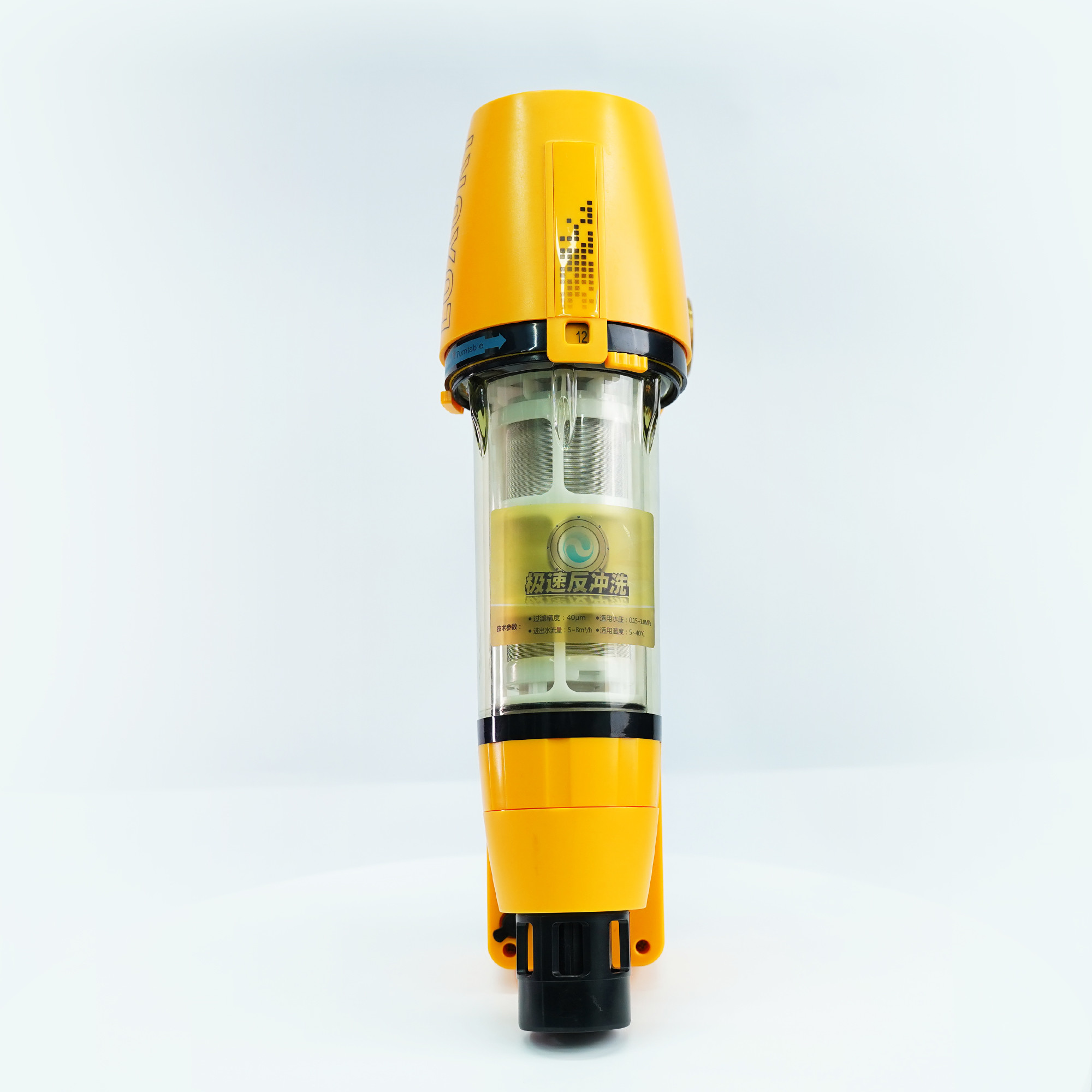 SS316L Gold Whole House Pre Filter Spin Down Filter With Auto Flush