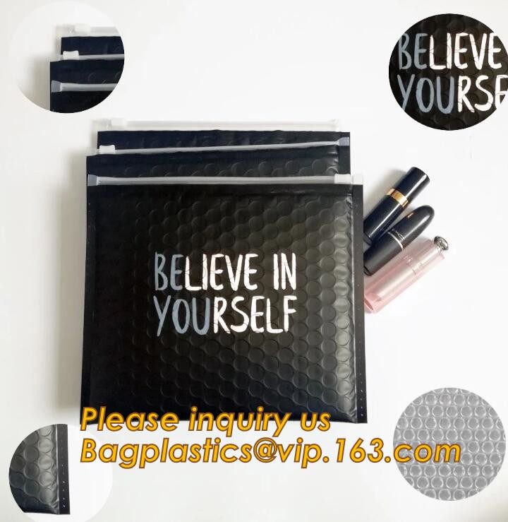 Holographic Zipper Slider Zip Lock Bubble Bag,Cosmetic Zipper Bag/Rose Gold Slider Bubble Bag with Logo,Slider Bubble Zi