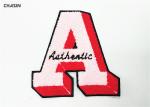 Bright Orange M Chenille Varsity Letter Patches Abrasion Resistant