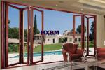 Large Size Aluminum Folding Doors Color Customized Double Glazed Powder Coated