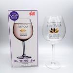 Mouthblown Large Size 750ml Stemed Crystal Wine Glasses , Crystal Red Wine
