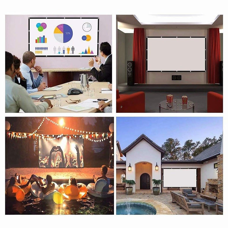 60 Inch Portable Foldable Soft Screen Spandex Customizable Projector Screen For Educational Business Anti-Wrinkle