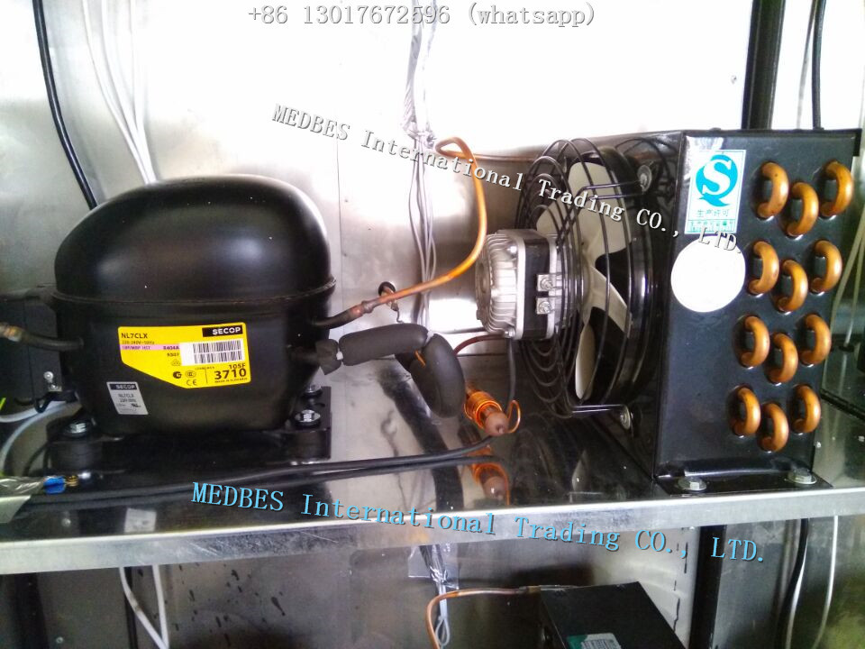 304 SS High-Quality Funeral Mortuary Corpse Refrigerator for Four Bodies
