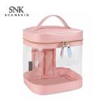 Large Double Zipper Mirror Travel PVC Makeup Bag