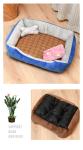 Washable Soft Warm Pet Calming Beds PP Cotton Square Dog Bed Cushion XXS-XXL