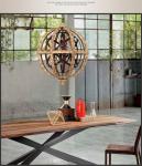 Rustic Iron and Wood Global Shape crystal chandelier (WH-CI-85)