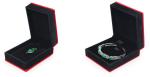 PU Flocked Red Velvet Jewelry Box , Gift Jewelry Velvet Presentation Box