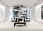 White Stainless Steel Spiral Staircase , Strong Spiral Stairs For Small Spaces