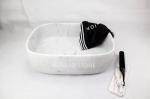 Bianco Carrara Stone Sink Basin , Decorative Bathroom Sinks Easy Maintenance