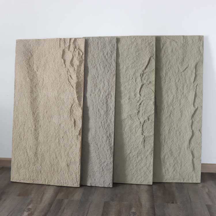 Dark Grey PU Polyurethane Faux Mushroom Stone Wall Panel Lightweight