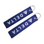 Blue White Custom Embroidered Keychain Co-Branded Gift DELTA Airlines Custom