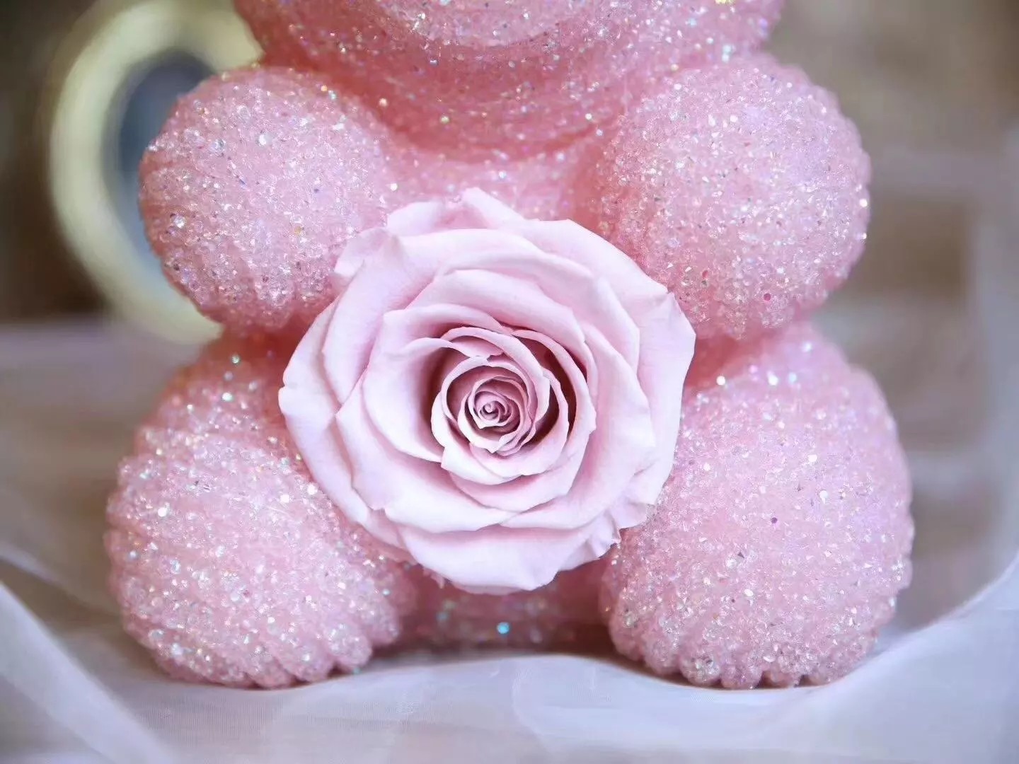 New Arrival Christmas Gift Diamond Bear Preserved Rose Bear Valantine's day gift Christmas day gift