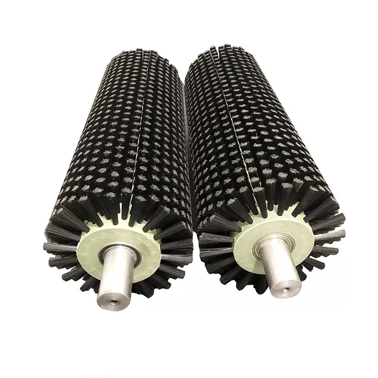 Custom Industrial Conveyor Cylinder Nylon Roller Brush For Cleaning