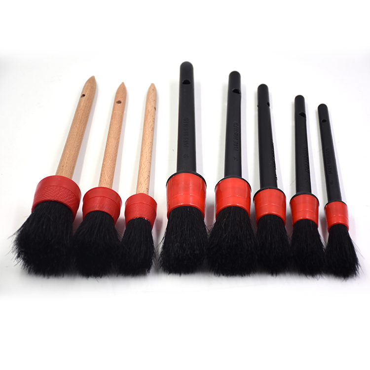 Boar Hair Car Detailing Brushes Dust Cleaning Brush Set Cutomized Logo