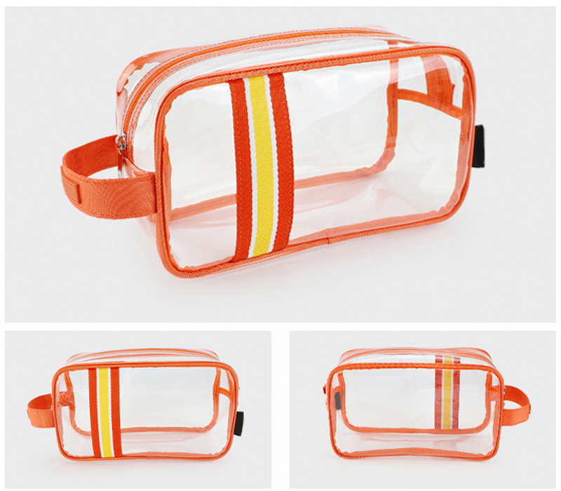 Custom Logo Waterproof Transparent PVC Cosmetic Bag