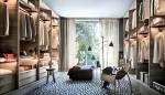 20mm Walnut Wood Walk In Closet Wardrobe