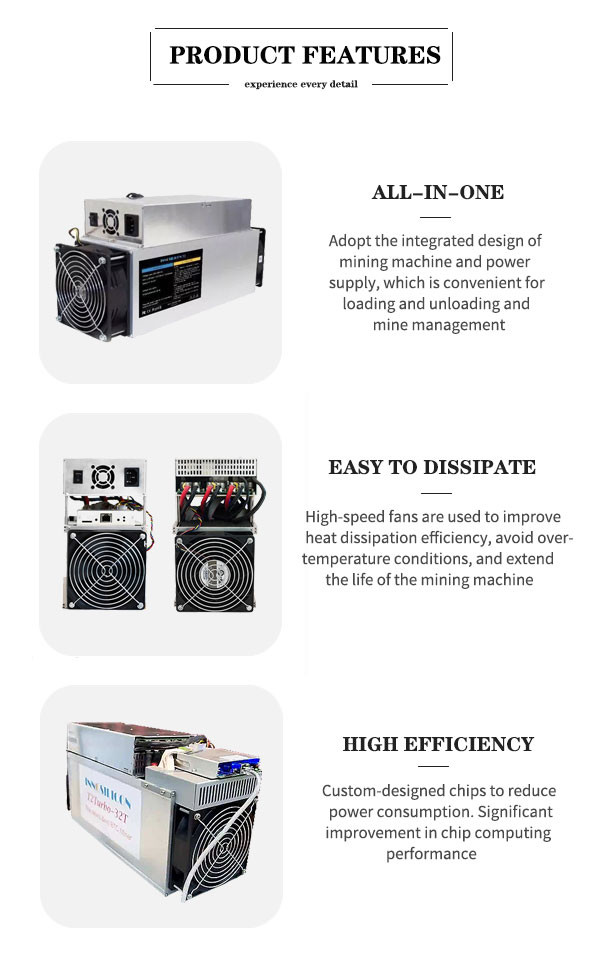 2200W BTC Innosilicon Asic Miner T2 Turbo 32T All In One Design