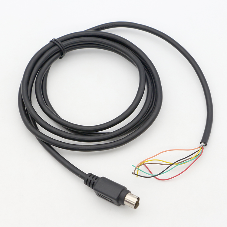 Customization 6 7 8 PIN MINI DIN to Pigtail Open Tinned Wire Cable